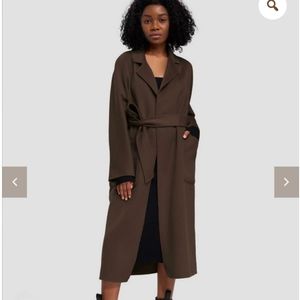 Belted Waist 100% Wool Long Coat (Coffee Brown) - Gentle Herd